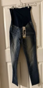 New Signature Levi Strauss XS Gold Maternity Ankle Skinny Med Wash Blue Jean - Picture 1 of 6