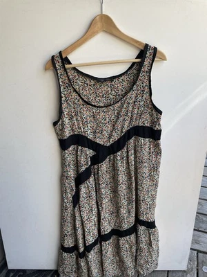Corey Lynn Calter Anthropologie Silk Dress Women's Sz M Floral Tiered Bohemian - Image 1 of 4