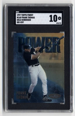 1997 Topps Finest FRANK THOMAS White Sox #160 RARE Gold Embossed Die-Cut SGC 10 - Image 1 of 2