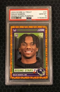 🏈2024 Panini Score-A-Treat #37 Pumpkin - Malik Nabers - RC - Giants - PSA 10 🏈 - Foto 1 di 2