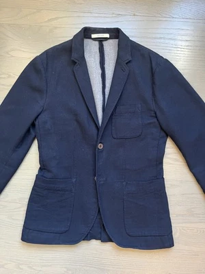 CLUB MONACO MEDIUM UNSTRUCTURED NAVY BLUE SOFT COTTON 3 PATCH POCKET SPORT COAT - Image 1 of 4