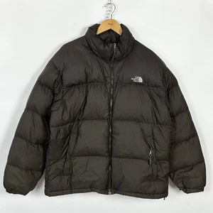 Chaqueta acolchada vintage North Face 700 Down Nuptse marrón para hombre talla XL capucha oculta - Imagen 1 de 15