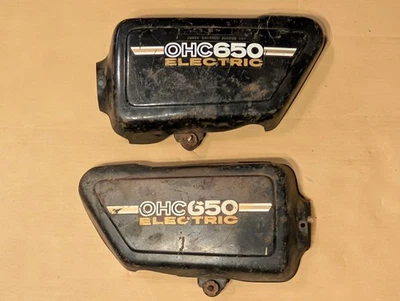 1974 Yamaha XS650 - Par - Capas de painel lateral - Metal - Imagem 1 de 4