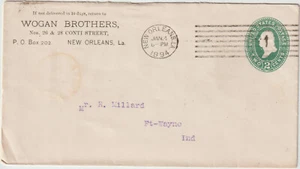 New Orleans LA 1894 Corner Cover Advt Wogan Brothers 2ct Entire Cover (B13) - Picture 1 of 2
