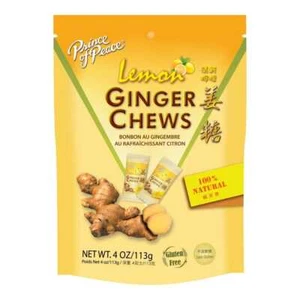 Prince of Peace Ginger Chews 100% Natural w/ Lemon Gluten Free 4 Oz 2 Pack - Picture 1 of 6