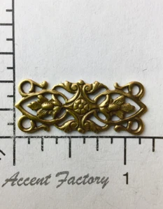 22723 2 Pc Brass Oxidized Connector Victorian Filigree Jewelry Finding - Picture 1 of 3