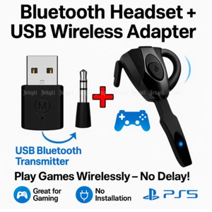 Per PS4 Bluetooth adattatore USB wireless ricevitore dongle per microfono cuffie - Foto 1 di 18