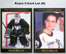 Manon Rheaume Receive Exact 2-Card Lot (G) 1993 Investor's Journal Cards #5 #45