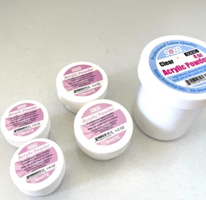 White OR Clear Professional Acrylic Powder for Nails Sassi Salons - Picture 1 of 9