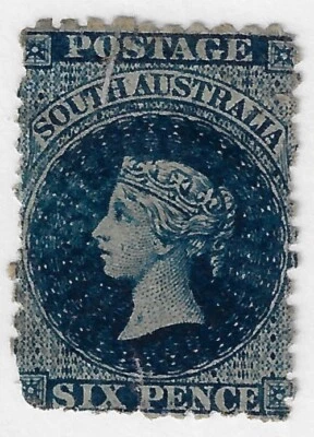 SA 1869 QC 6d azul prusiano, sg 48. Wmk lg. estrella, p 11 1/2. MNG CV£400 (aa4681 Foto 1 de 2