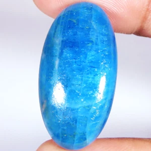 natural APATITE cabochon loose gemstone 32.70 Cts. (15 x 29 x 7 mm) oval shape - Picture 1 of 6