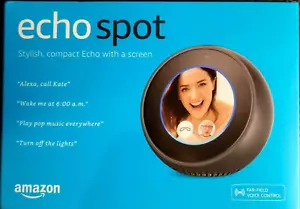 Amazon Echo Spot Ball Screen Smart Alarm Clock with Alexa Black BRAND NEW IN BOX - Picture 1 of 10
