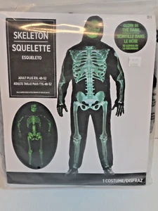 Erwachsene xxl 48-52 Skelett Outfit Glow in Dark Kostüm - Bild 1 von 6