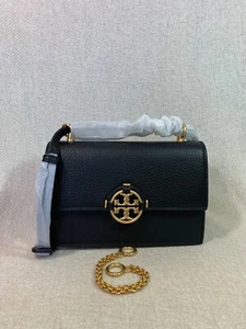 NUOVA borsa Tory Burch in pelle nera Miller mini convertibile/tracolla/tracolla - Foto 1 di 17