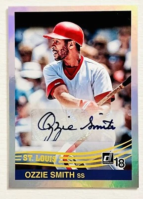 Ozzie Smith 2018 Donruss 1984 Retro Signatures Autograph Silver Refractor - Image 1 of 2