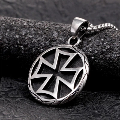 Collar colgante cruz esmalte acero inoxidable vintage para hombre cadena regalo para mujer Foto 1 de 4