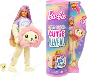 Barbie Cutie Reveal Bambola con Capelli Biondi e Leone Peluche Costume, 10 Sorprese - Foto 1 di 6
