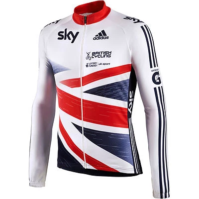 adidas OFFICIAL GB SKY Radtrikot Fahrer Team Ausgabe Fahrrad Top Shirt LS S M L