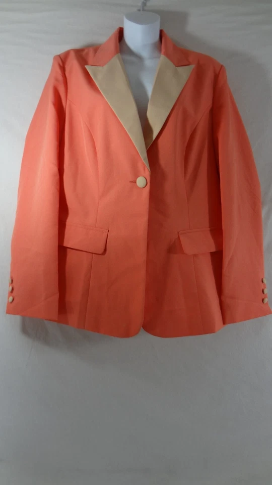 MetroStyle Coral & Creme Blazer/Jacket/Business-Coat Size 16 Formal, Classy - Image 1 of 1