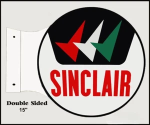 SINCLAIR MOTOR OIL CHECKMARKS 15" HEAVY DUTY USA METAL DOUBLE SIDED GAS ADV SIGN - Picture 1 of 1