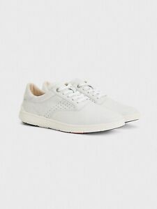 TOMMY HILFIGER Men's LEATHER HYBRID SHOES Sneakers Cream White 10 NEW