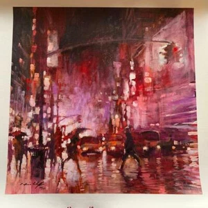 David Hinchliffe Downtown Traffic H/S Limited Embellecido Giclee Big City - Imagen 1 de 2