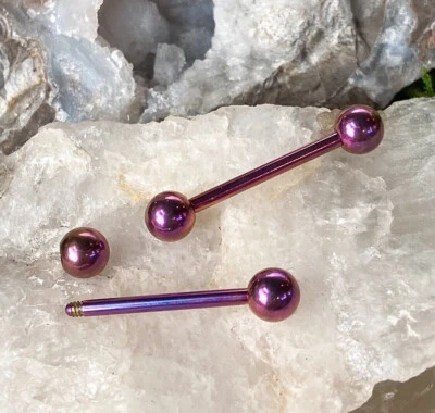 ПАРА титановых ионизированных сосков или язычковых кольцевых штанг 12 мм 14 мм 16 мм 19 мм - Изображение 1 из 3