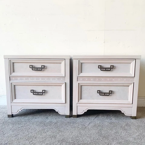 Chinoiserie Off White Mandarin Commodes by Henry Link Cover