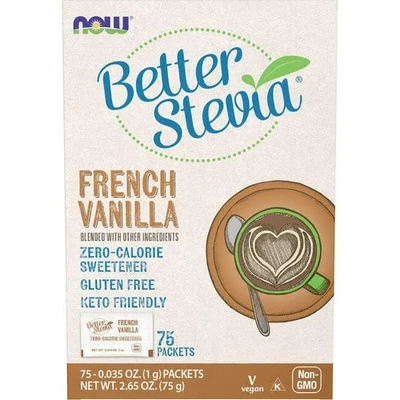 NOW Foods Better Stevia - French Vanilla 75 Pkts - Image 1 of 2