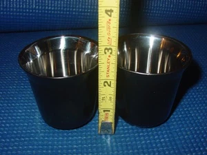 NESPRESSO PIXIE SCHWARZ ESPRESSO HALBTASSE SET 2 TASSEN KAFFEE RISTRETTO STAHLWAND - Bild 1 von 5