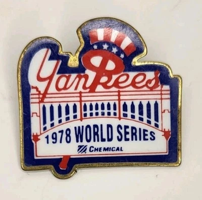 New York Yankees 1978 World Series Champions Lapel Pin – Chemical Bank Promo - Image 1 of 3