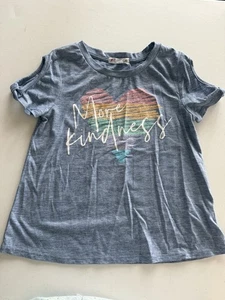 Love Glam Girl Girls M 8 “More Kindness” Blue T-shirt Top - Picture 1 of 3