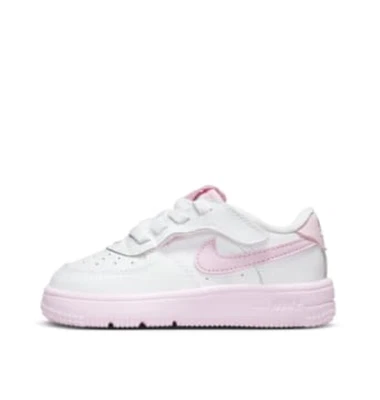 Nike Toddler Girls Size 6C Force 1 Low Easy On Shoes Sneakers in Pink/White - Image 1 of 4