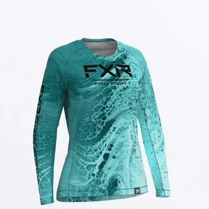 FXR Women Derby UPF Longsleeve 23-High Tide Teal-2XL - Picture 1 of 2