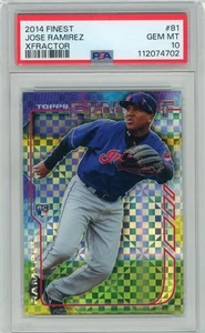 2014 Topps Finest Baseball #81 Jose Ramirez Xfractor Rookie PSA 10 - Picture 1 of 2