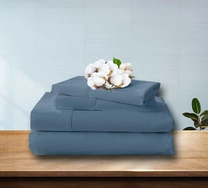 Luxus 4 Stück Lakenset Erweitert/Olympische Königin 66" x 80" Größe 100% Reine Baumwolle... - Bild 1 von 8