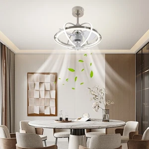 Remote Control Ceiling Fan Light, Farmhouse Bedroom Fan Light Fixture - Picture 1 of 15