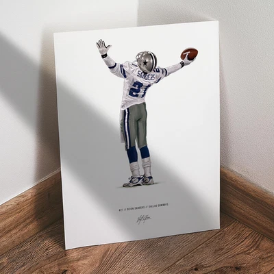 Deion Sanders Prime Time Poster Dallas Cowboys Football 8x10 Art Print - Image 1 of 4