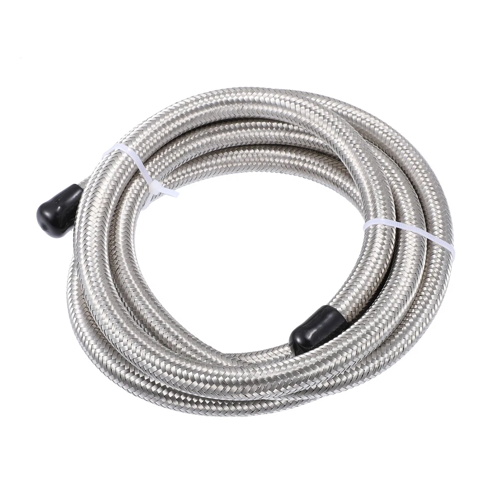 8 Pies AN8 Universal Coche Trenzado Aceite Combustible Gas Línea Manguera Plata - Imagen 1 de 4