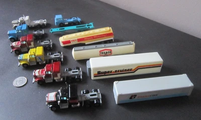 lote (12) Yatming 1970s 1980s DIECAST SEMI CAMINHÃO E REBOQUE Kenworth Para peças - Imagem 1 de 4
