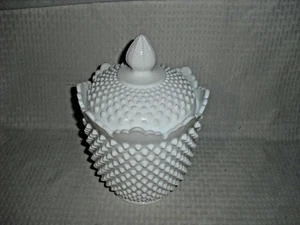 Rare Vintage Fenton 11"× 7" Hobnail Milk Glass Cookie Jar - Picture 1 of 7