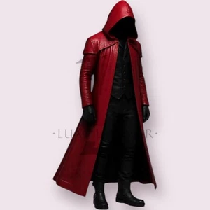 Men's Long coat, Shirt, Vest, Pant All In One Lambskin Leather Fantasy Outfit - Picture 1 of 7