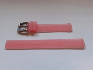 Correa Reloj 10 y 12mm Rosa Silicona Goma Correa Acero Inoxidable Hebilla Nuevo - Imagen 1 de 4