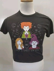 Disney Hocus Pocus Black Crop Top Shirt Girls XL 14-16 - Picture 1 of 11