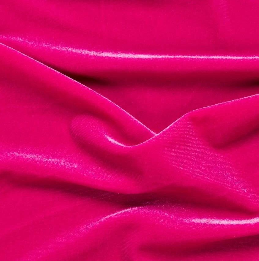 Fuchsia Spandex Stretch Velvet fabric  yard clothing dress  - Image 1 of 1