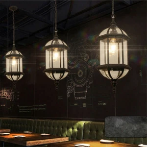 Black Dining Room Pendant Light Retro Kitchen Chandelier Light Bar Ceiling Light - Picture 1 of 8