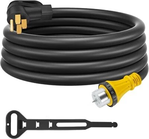 Rophor 50 Amp Generator Cord 15 Feet, NEMA 14-50p to CS6364 & 15 ft, Black  - Picture 1 of 7