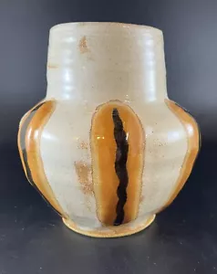 VINTAGE Studio ART POTTERY VASE Signed LANY-Very Unusual-7” Tall - Picture 1 of 4