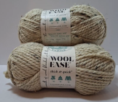Lion Brand Yarns Wool Ease Oatmeal Avonine 106 Yards Lot of 3 Skeins Color# 123E - Image 1 of 4
