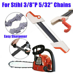 2 IN 1 Metal Chainsaw File Sharpener For Stihl 3/8'' Chain 5/32'' 7/32'' 3/16''